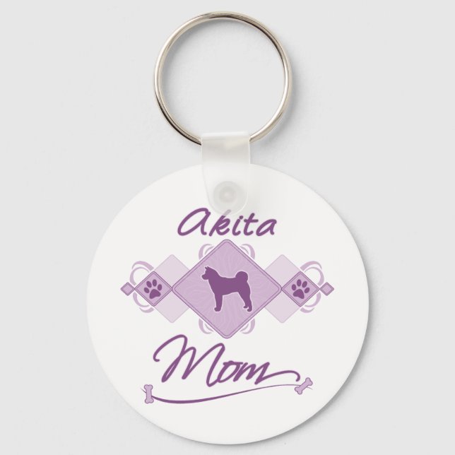 Akita Mum Key Ring (Front)