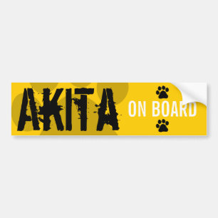 Akita on Board Bumper Sticker
