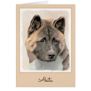 Akita Painting - Cute Original Dog Art