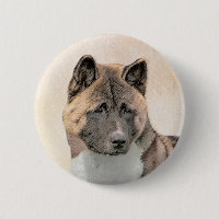 Akita Painting - Cute Original Dog Art