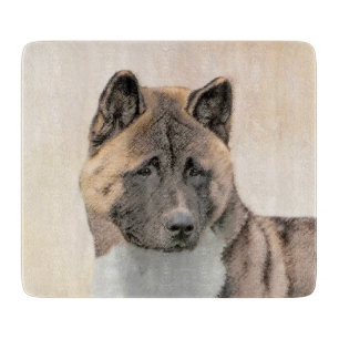 Akita Painting - Cute Original Dog Art Cutting Board