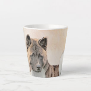 Akita Painting - Cute Original Dog Art Latte Mug