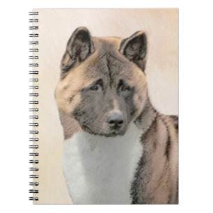 Akita Painting - Cute Original Dog Art Notebook