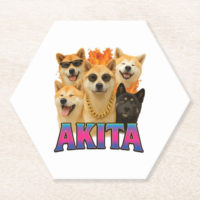 Akita  paper coaster (Front)