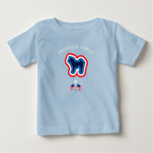 Akita Patriotic Red White And Blue 4th July Dog Baby T-Shirt