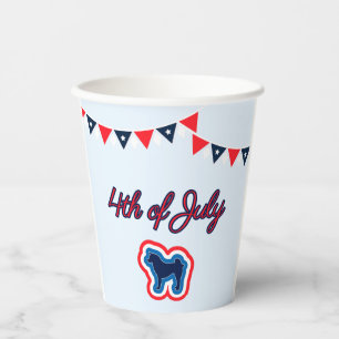 Akita Patriotic Red White And Blue 4th Of July Paper Cups