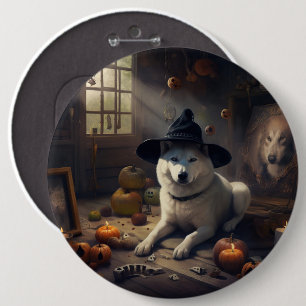 Akita Pumpkins Halloween Scary 6 Cm Round Badge