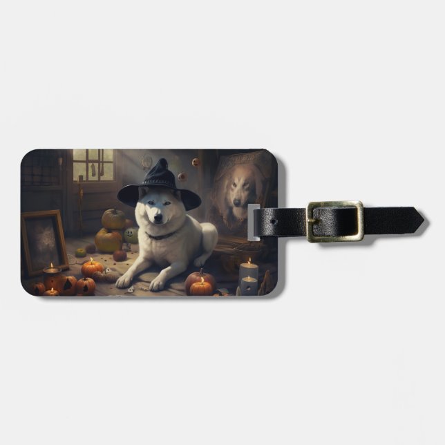 Akita Pumpkins Halloween Scary Luggage Tag (Front Horizontal)