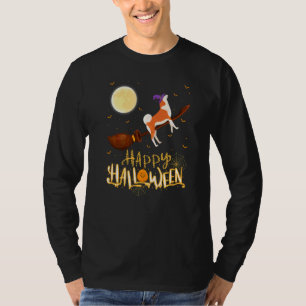 Akita Ride Witch Shotgun Akita Dog Halloween T-Shirt