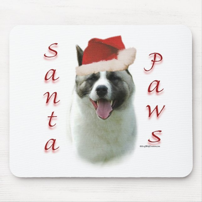 Akita Santa Paws Mouse Pad (Front)