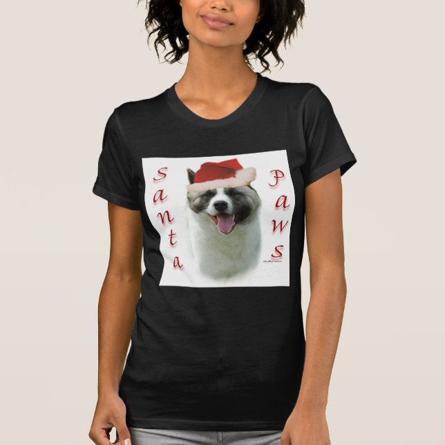 Akita Santa Paws T-Shirt (Front)