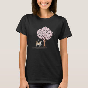 Akita Shiba Inu Dog Japanese Cherry Blossom Sakura T-Shirt