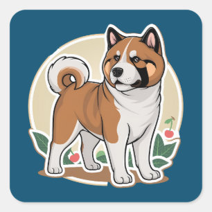 Akita Square Sticker