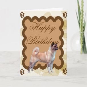 Akita ~ Tan Leaves Motiff Card