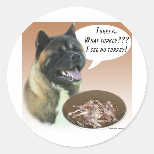 Akita Turkey Classic Round Sticker (Front)
