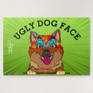 Akita ugly dog face 1000 piece  jigsaw puzzle