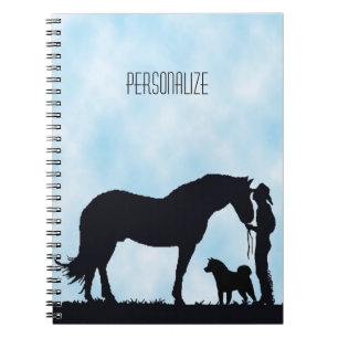 Akita Western Silhouette Spiral Notebook