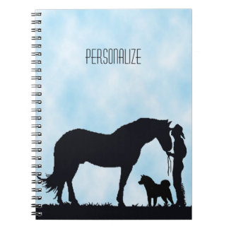 Akita Western Silhouette Spiral Notebook