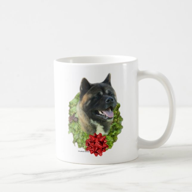 Akita Wreath Coffee Mug (Right)