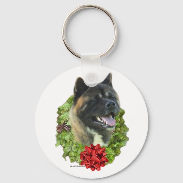 Akita Wreath - Keychain (Front)