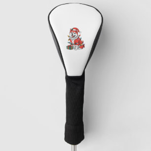 Akita Xmas Lighting Santa Akita Dog Christmas Golf Head Cover