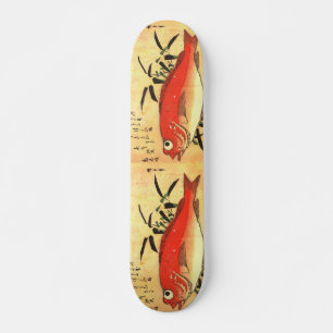 Akodai - Hiroshige's Colourful Japanese Fish Print Skateboard