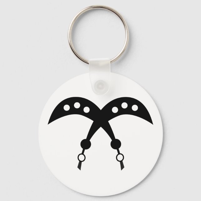 AKOFENA | Adinkra Symbol of Courage and Valour Key Ring (Front)