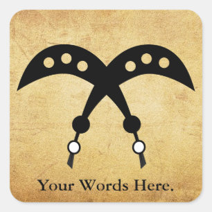 AKOFENA   Adinkra Symbol of Courage and Valour Square Sticker