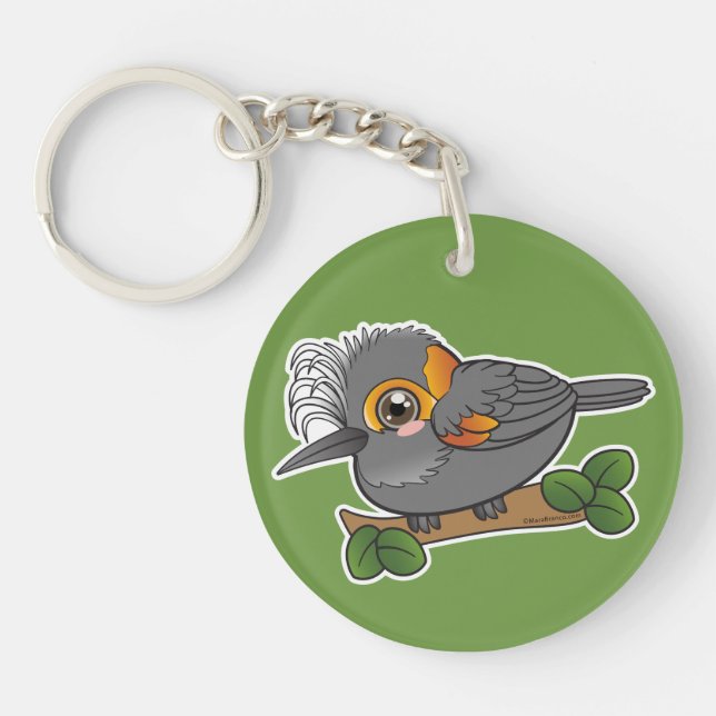 Akohekohe Hawaii Forest Bird  Key Ring (Front)