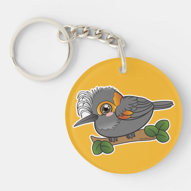 Akohekohe Hawaii Forest Bird  Key Ring (Front)