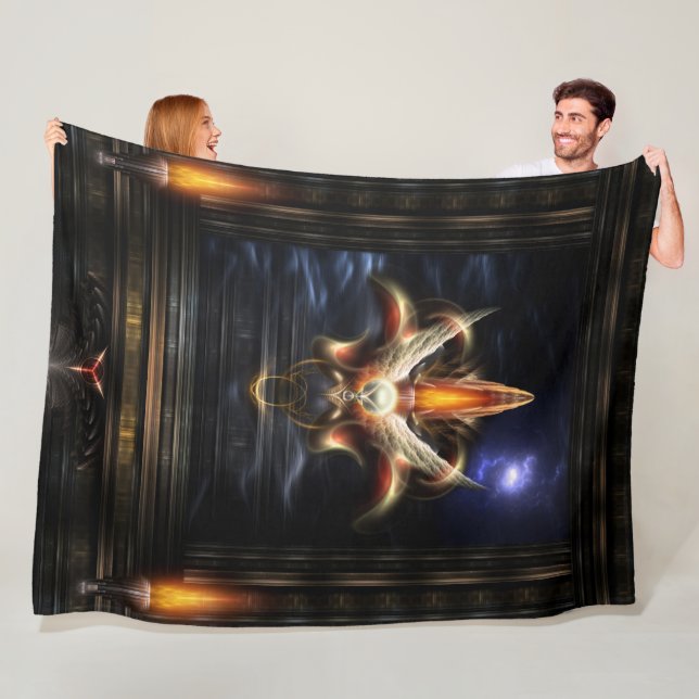 Akrellian Torch Fire Portrait Fleece Blanket (In Situ)