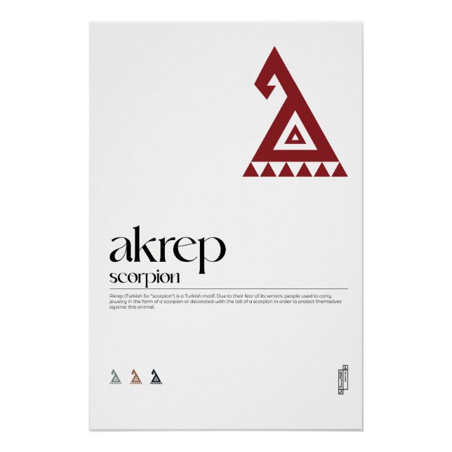 Akrep (Scorpion) Turkic Motif Poster (Front)