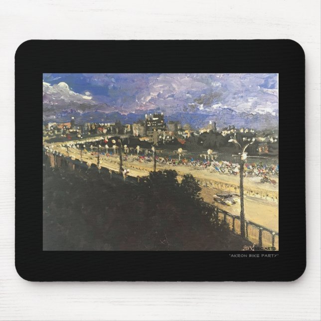 "Akron Bike Party" mouse pad (Front)