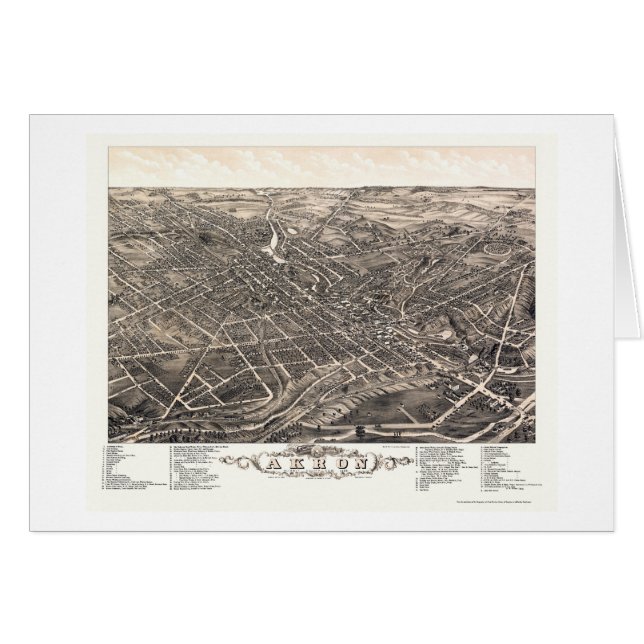 Akron, OH Panoramic Map - 1882 (Front Horizontal)