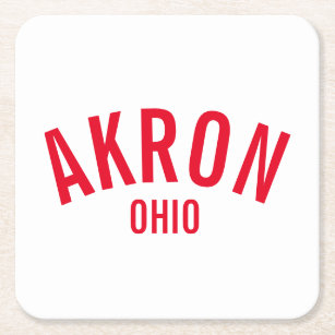 Akron, Ohio Square Paper Coaster