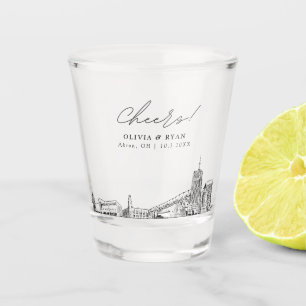 Akron Wedding Favour Personalised Cheers Shot Glass