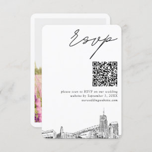 Akron Wedding Modern RSVP QR Code Enclosure Card