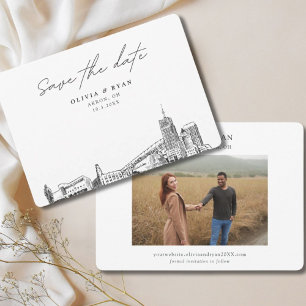 Akron Wedding Modern Save the Date Invitation