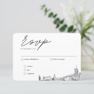 Akron Wedding Traditional RSVP Meal Options Enclosure Card