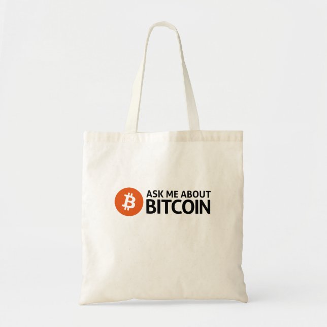 aks me about bitcoin tote bag (Front)