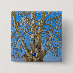 Akseli Gallen-Kallela - Crack Willow and Blue Bird 15 Cm Square Badge