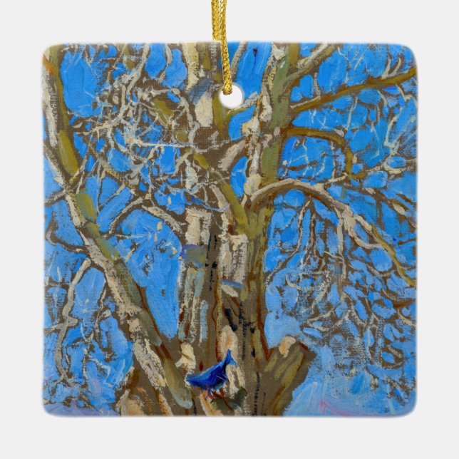 Akseli Gallen-Kallela - Crack Willow and Blue Bird Ceramic Ornament (Front)