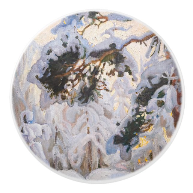 Akseli Gallen-Kallela - Forest in Winter Ceramic Knob (Front)