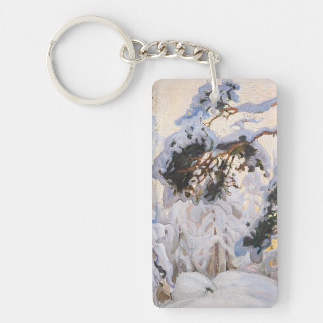 Akseli Gallen-Kallela - Forest in Winter Key Ring (Front)