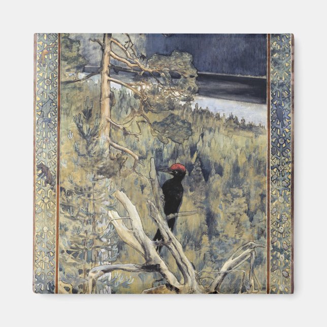 Akseli Gallen-Kallela - Great Black Woodpecker Magnet (Front)