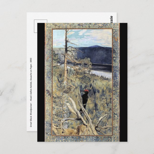 Akseli Gallen-Kallela - Great Black Woodpecker Postcard (Front/Back)
