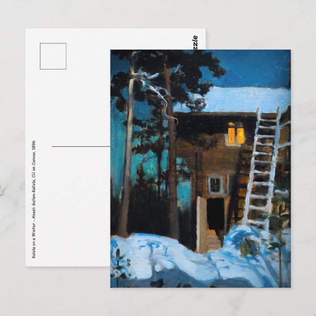 Akseli Gallen-Kallela - Kalela on a Winter Postcard (Front/Back)