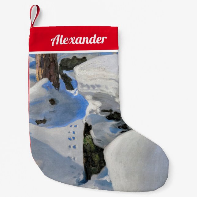 Akseli Gallen-Kallela - Lair of the Lynx Small Christmas Stocking (Front)