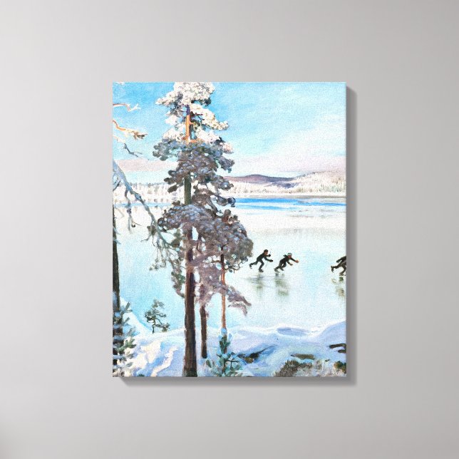 Akseli Gallen-Kallela - Skaters near Kalela Shore Canvas Print (Front)