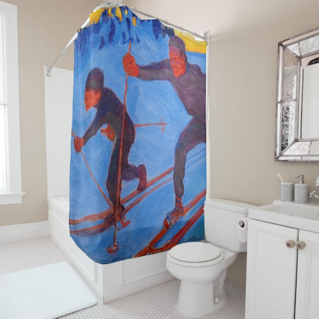 Akseli Gallen-Kallela - Skiers Shower Curtain (In Situ)